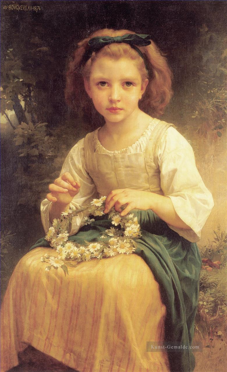 Enfant tressant une couronne Realismus William Adolphe Bouguereau Ölgemälde